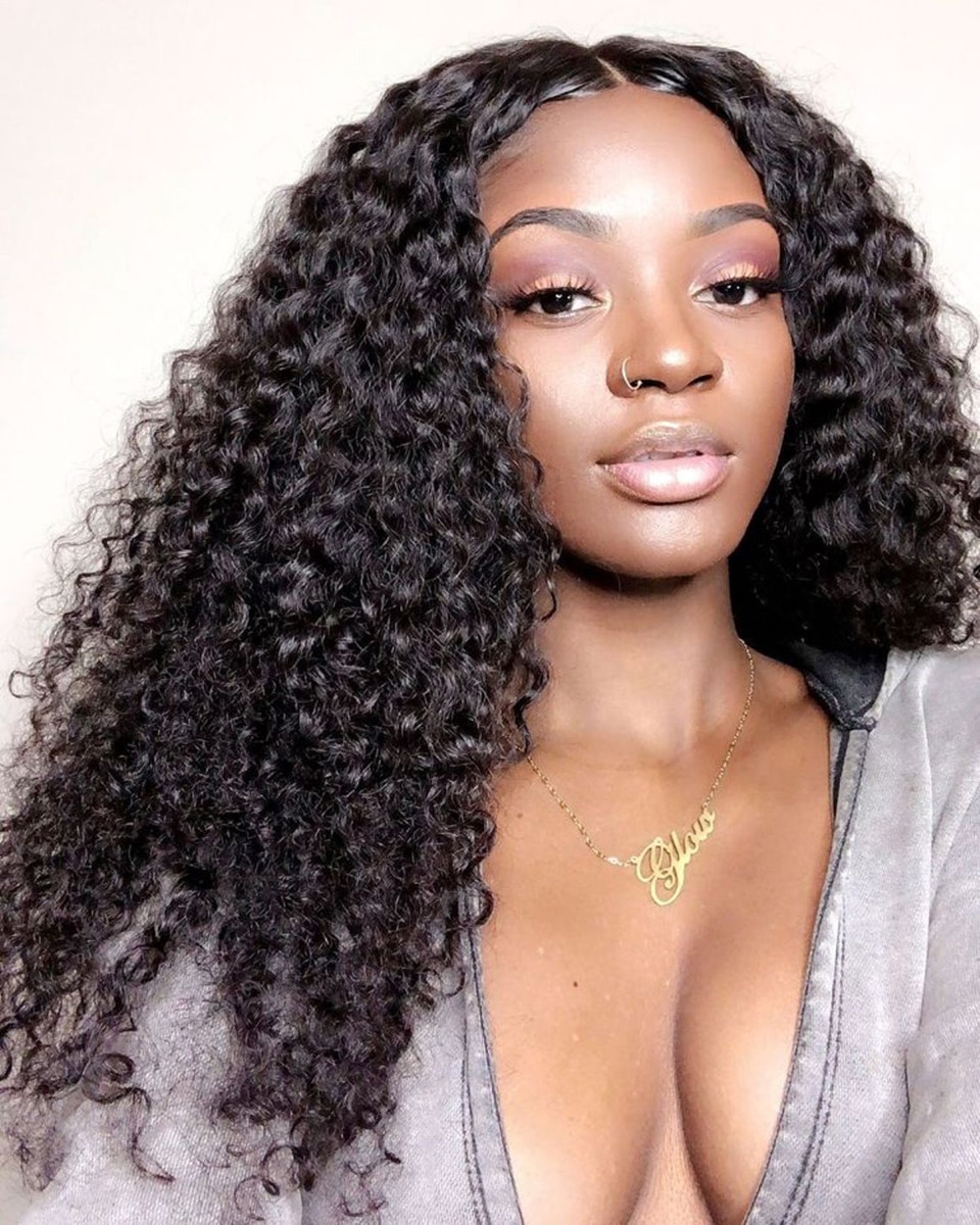 Deep Curly Human Hair Lace Front Wig