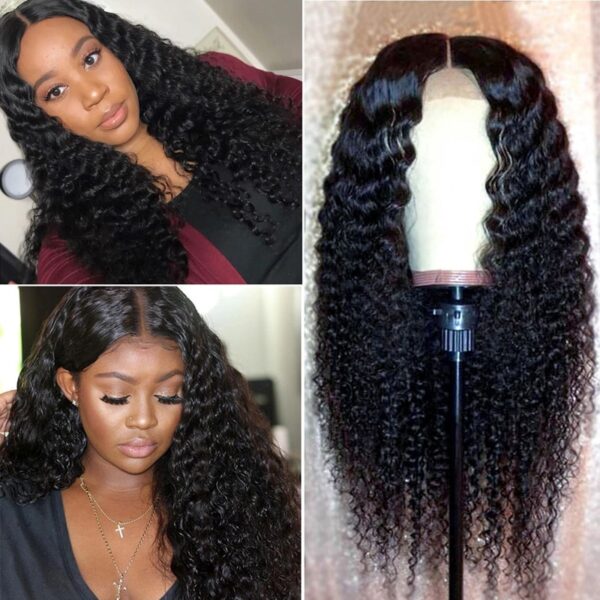 Deep Curly Human Hair Lace Front Wig - Image 3