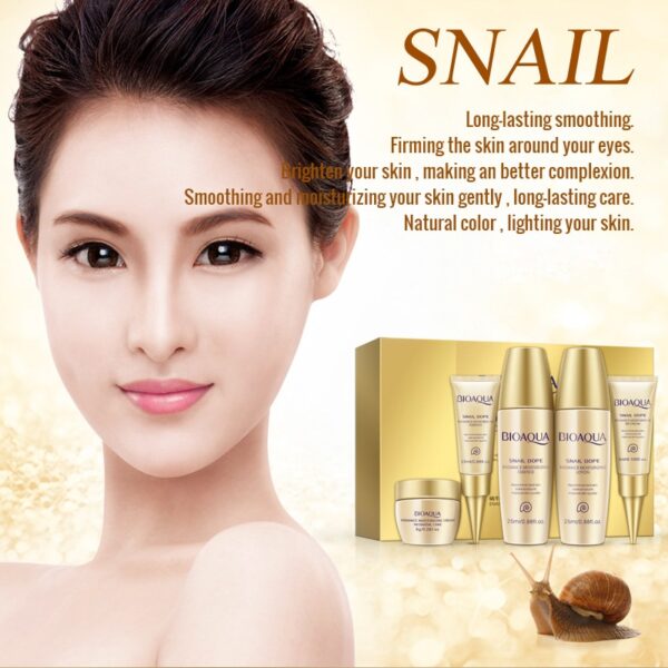 Women's Snail Face Skin Care with Hyaluronic Acid Set 5 Pcs - Image 5