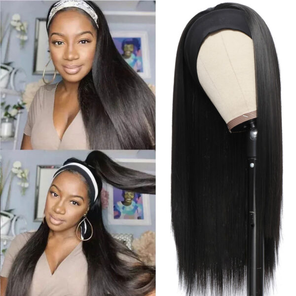 Long Straight Synthetic Hair Headband Wig - Image 3