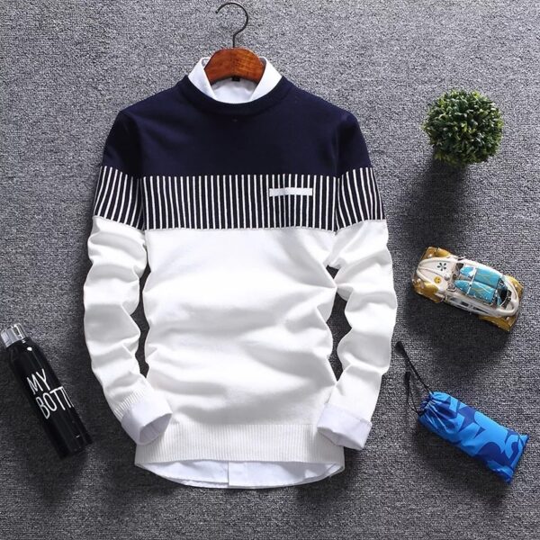 Men's Stripes Slim Fit Sweater - Image 3