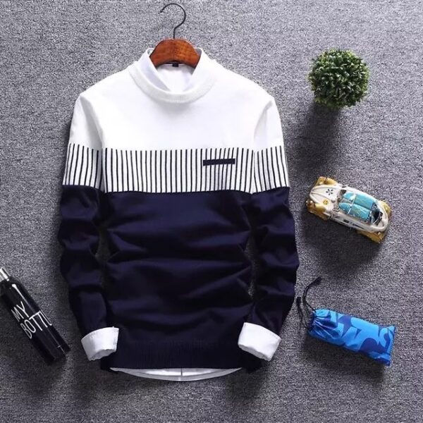 Men's Stripes Slim Fit Sweater - Image 5