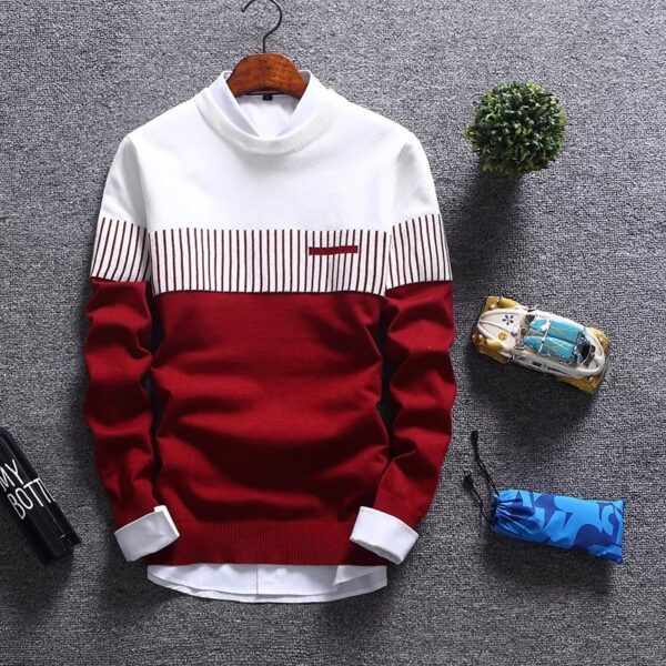 Men's Stripes Slim Fit Sweater - Image 4