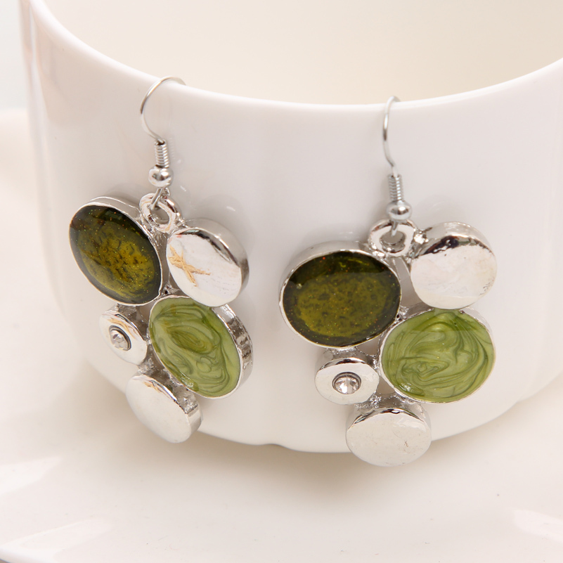 Women's Green Geometric Jewelry Set