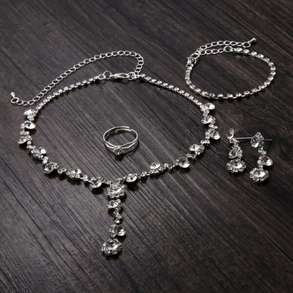 Silver Crystal Wedding Jewelry Set - Image 5