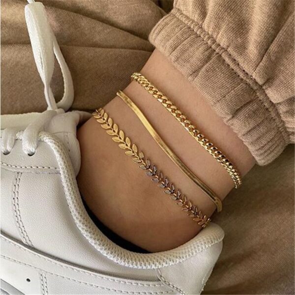 Simple Chain Anklet for Women 3 pcs Set - Image 8