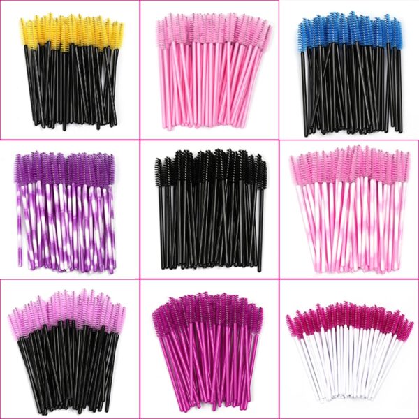 Colorful Disposable Mascara Brush 50 Pcs Set