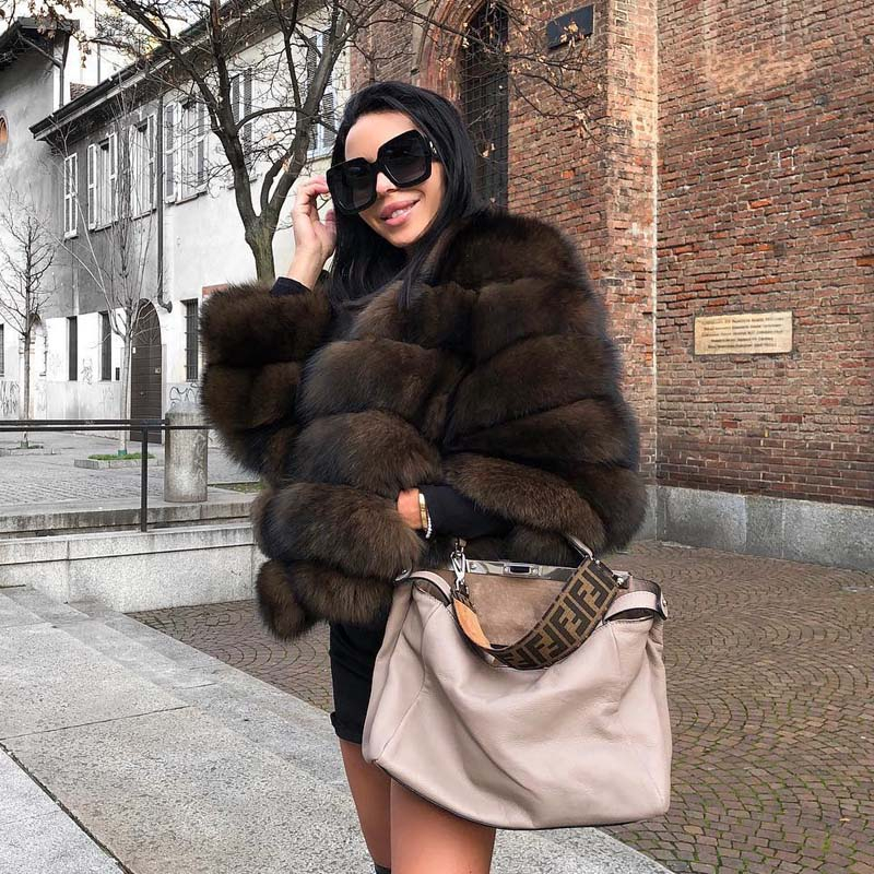 Women's Luxury Fox Fur Coat