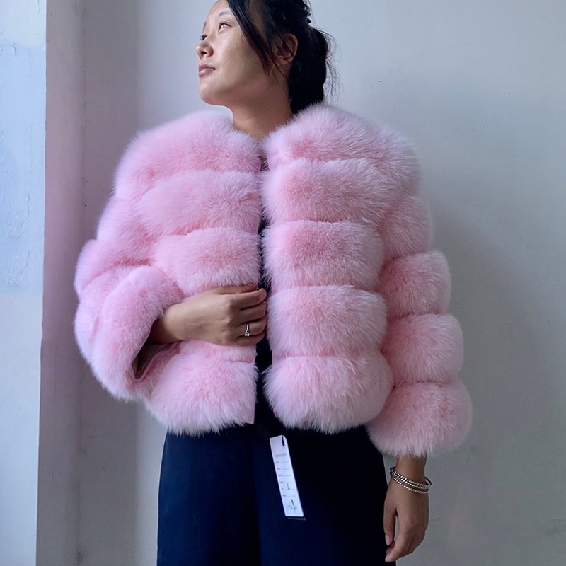 Pink fur jacket