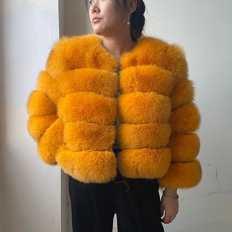 Orange fur jacket