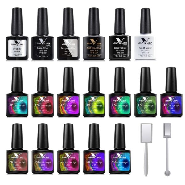 Magnetic Chameleon Nail Gels Set with Tools - Image 5