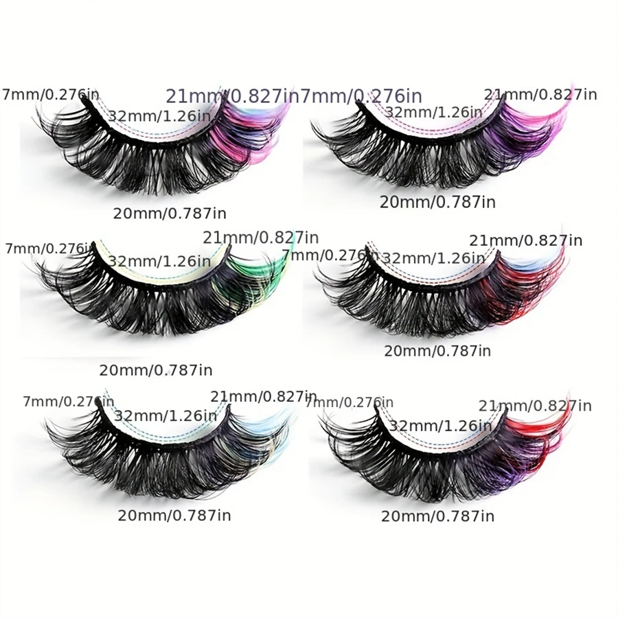 6 pairs of color 8D fluffy curly false eyelashes, magnetic eyeliner pen is not easy to smudge and do not leak eyelashes set - Image 3