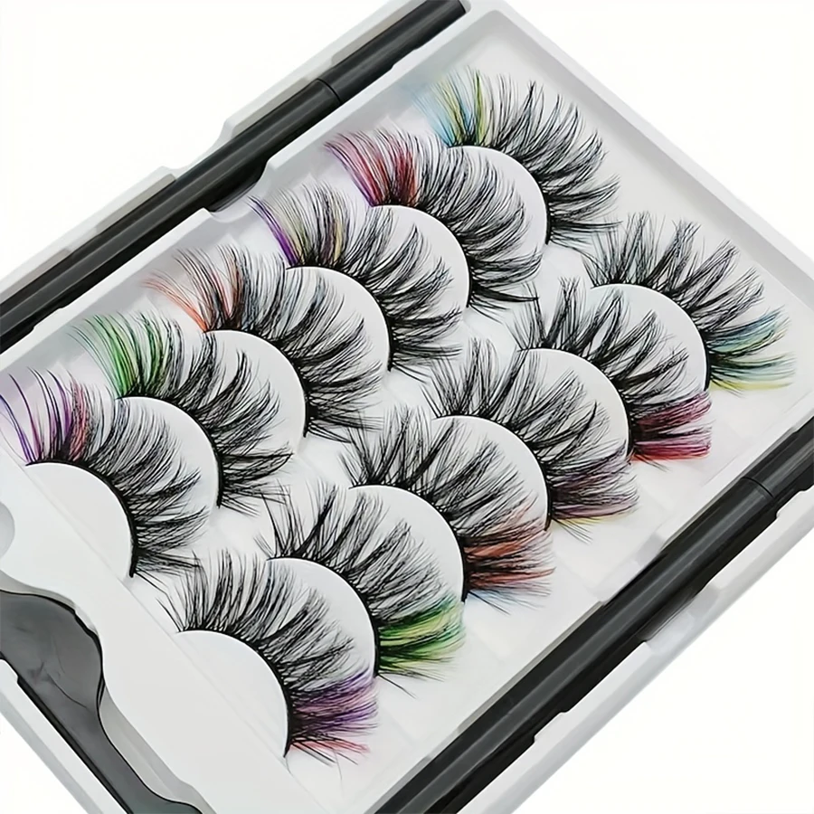 6 pairs of color 8D fluffy curly false eyelashes, magnetic eyeliner pen is not easy to smudge and do not leak eyelashes set 6 pairs of color 8D fluffy curly false eyelashes, magnetic eyeliner pen is not easy to smudge and do not leak eyelashes set
