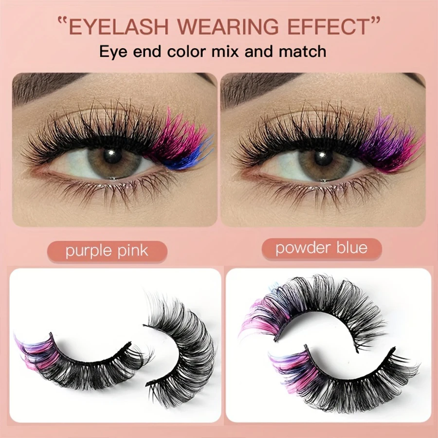 6 pairs of color 8D fluffy curly false eyelashes, magnetic eyeliner pen is not easy to smudge and do not leak eyelashes set - Image 4