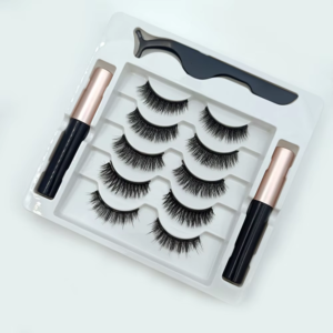 Magnetic Lashes & Magnetic Eyeliner Kit, Lash Extension No Glue Needed，There Are Two Magnetic Eyeliner and Tweezers
