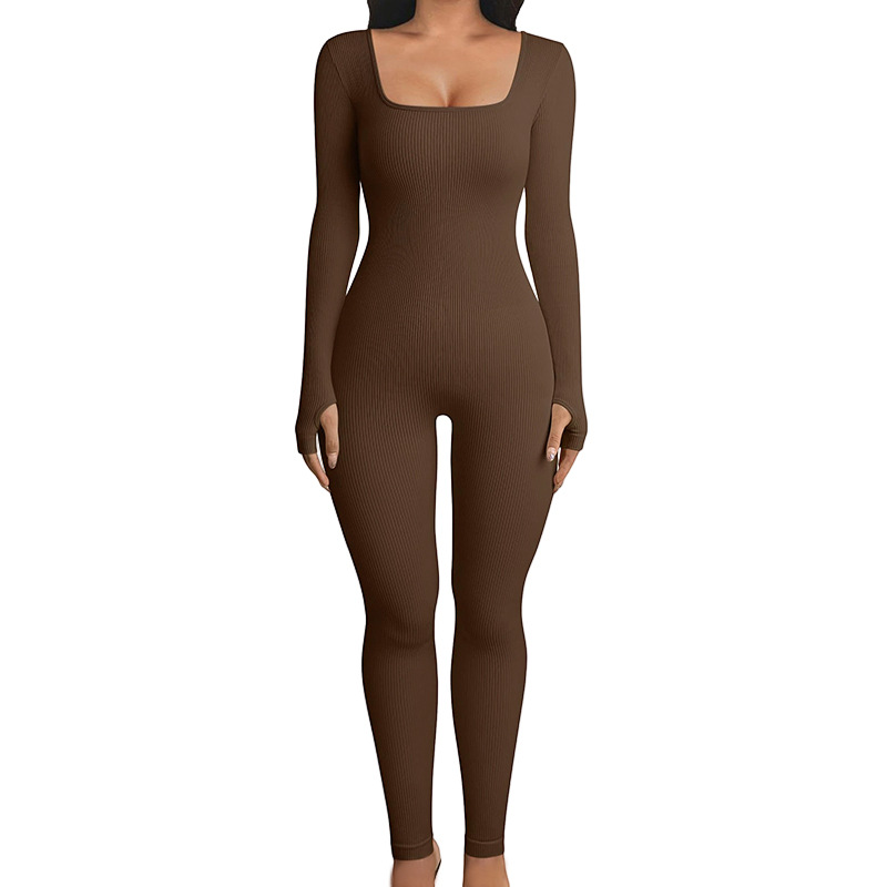 Seamless Jumpsuit Long Sleeve Shapewear Hip Lift Yoga Jumpsuit Sports Jumpsuit Bodysuits - Image 3
