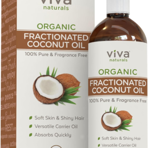 Organic Fractionated Coconut Oil - Skin & Hair Moisturizer, Relaxing Massage and Body Oil, Carrier Oil for Essential Oils Mixing, Pure Non-Greasy Coconut Oil for Skin and Hair, 16 Fl Oz