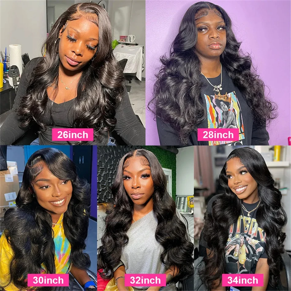 13x6 Hd Lace Frontal Wig Human Hair 30 Inch 13x4 Hd Transparent Lace Front Preplucked Black Body Wave Human Hair Wigs for Women