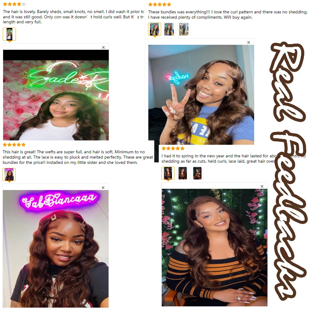 10A Brazilian Bundles with Closure Body Wave Bundles Human Hair With 4x4 Lace Closure Brown Blonde Colored 3/4 Bundles Hair Remy