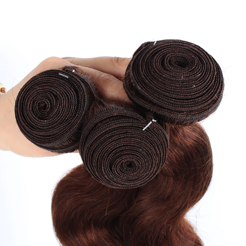 10A Brazilian Bundles with Closure Body Wave Bundles Human Hair With 4x4 Lace Closure Brown Blonde Colored 3/4 Bundles Hair Remy