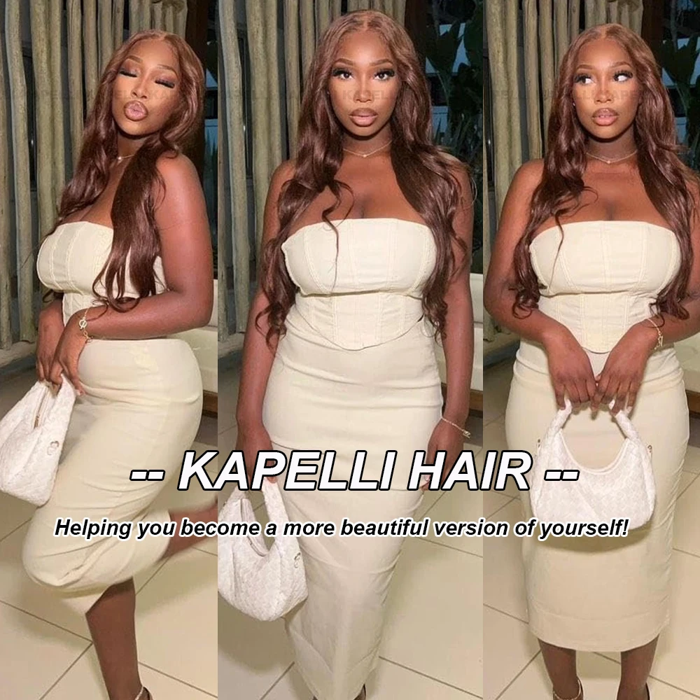 10A Brazilian Bundles with Closure Body Wave Bundles Human Hair With 4x4 Lace Closure Brown Blonde Colored 3/4 Bundles Hair Remy