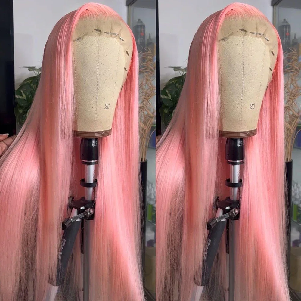 Bone Straight 13x6 HD Light Pink Lace Front Wigs 100% Human Hair For Women Brazilian 613 Color 13x4 Lace Frontal Wig Pre Plucked