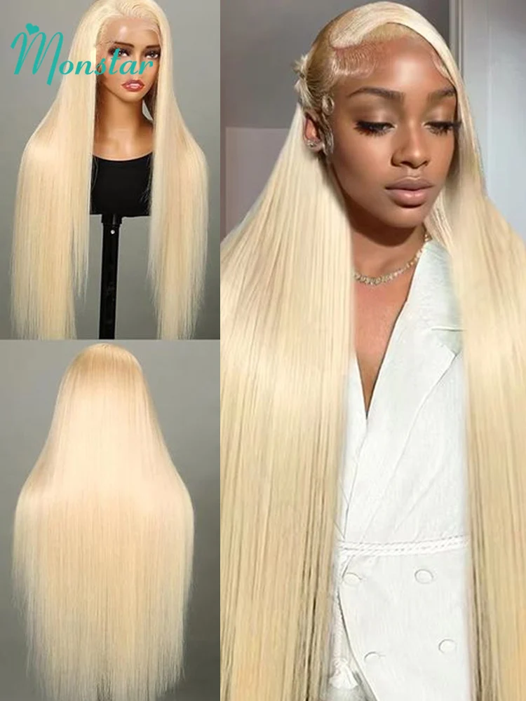 13x4 13x6 360 HD Transparent 613 Honey Blonde Color Lace Front Human Hair Wigs for Women Raw Brazilian Straight Lace Frontal Wig - Image 3