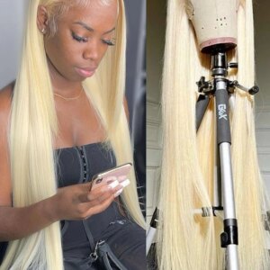 13x4 13x6 360 HD Transparent 613 Honey Blonde Color Lace Front Human Hair Wigs for Women Raw Brazilian Straight Lace Frontal Wig