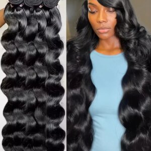 16A 38 40 Inch Body Wave Bundles Human Hair Brazilian Weaving Natural Black 4 5 Bundles Deal Virgin Hair Raw Hair Extensions