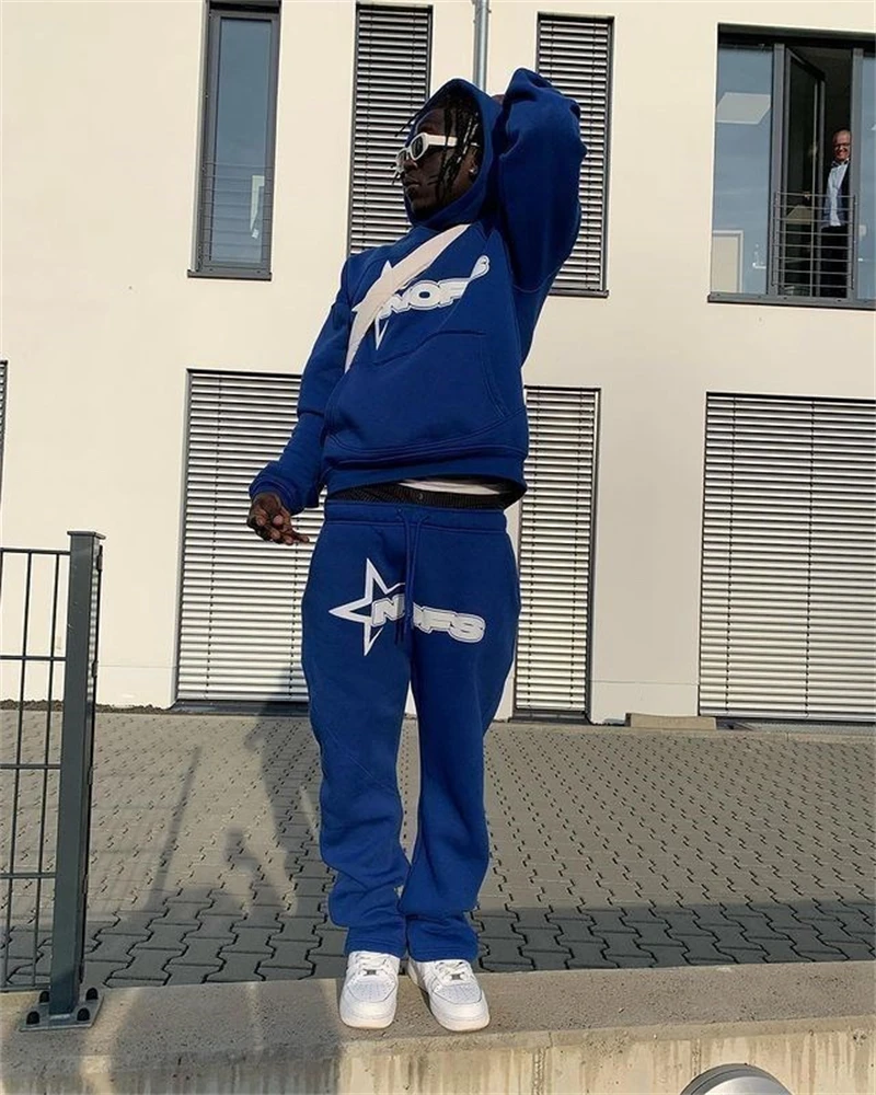 Y2K Hoodies Men Harajuku Hip Hop Letter Graphic Print Loose Sweatshirts 2024 Punk Rock Gothic Clothes Tops Goth Pants Streetwear