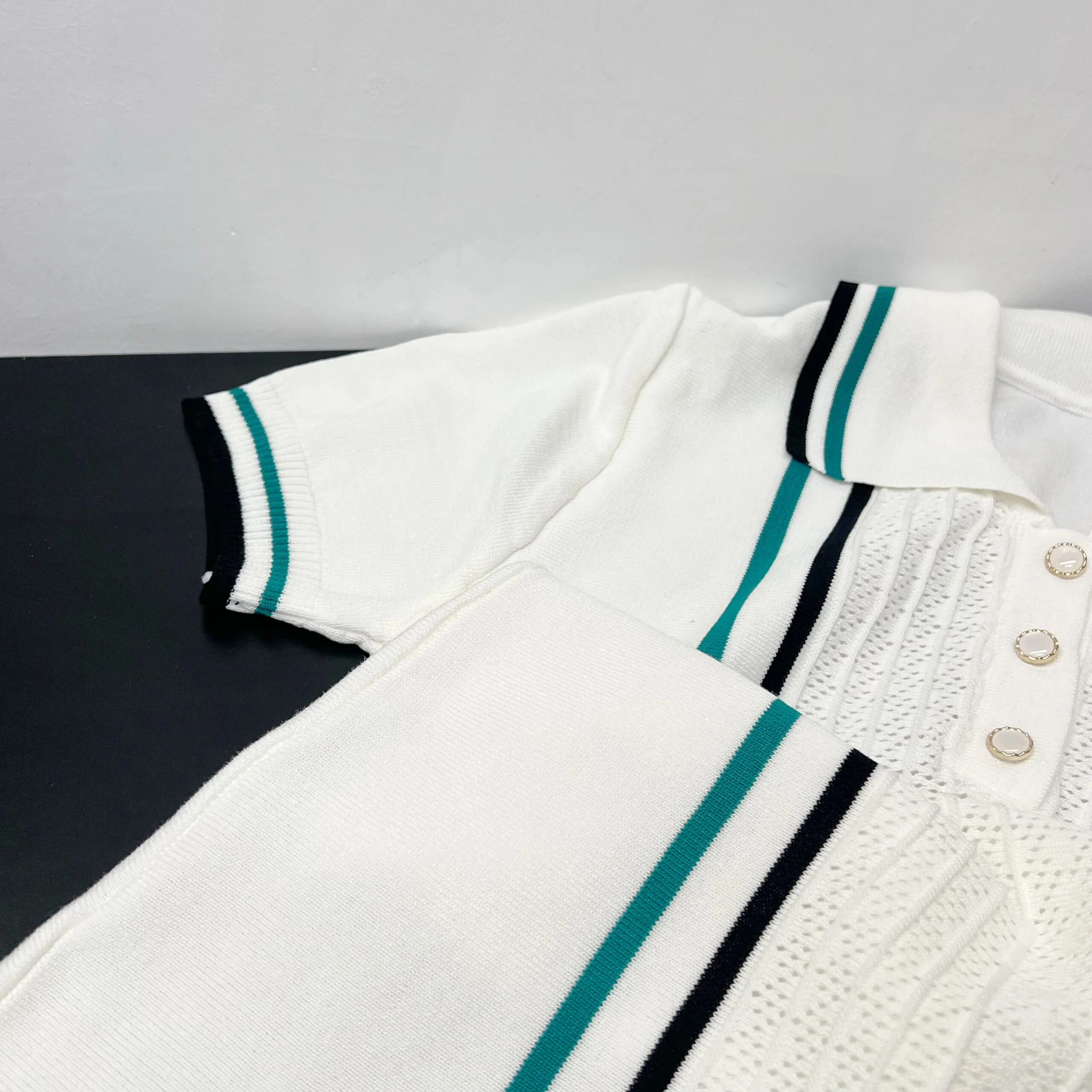 YuooMuoo Chic Fashion Sexy Package Hips Knitted Mini Dress 2025 Summer Vintage Turn-down Collar Ruffled Party Dress Streetrwear