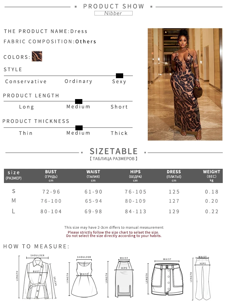 Nibber Leopard Print Dress Women Summer Backless Skinny Elastic Halter Coquette Midnight Skinny Elastic Club Vestidos Bodycon