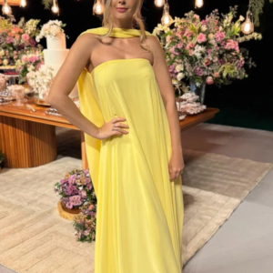 Casual Halter Long Dress Women Loose Spring Summer Tube Top Backless Floor-length Dresses Lady Yellow Robe Woman Holiday Stylish