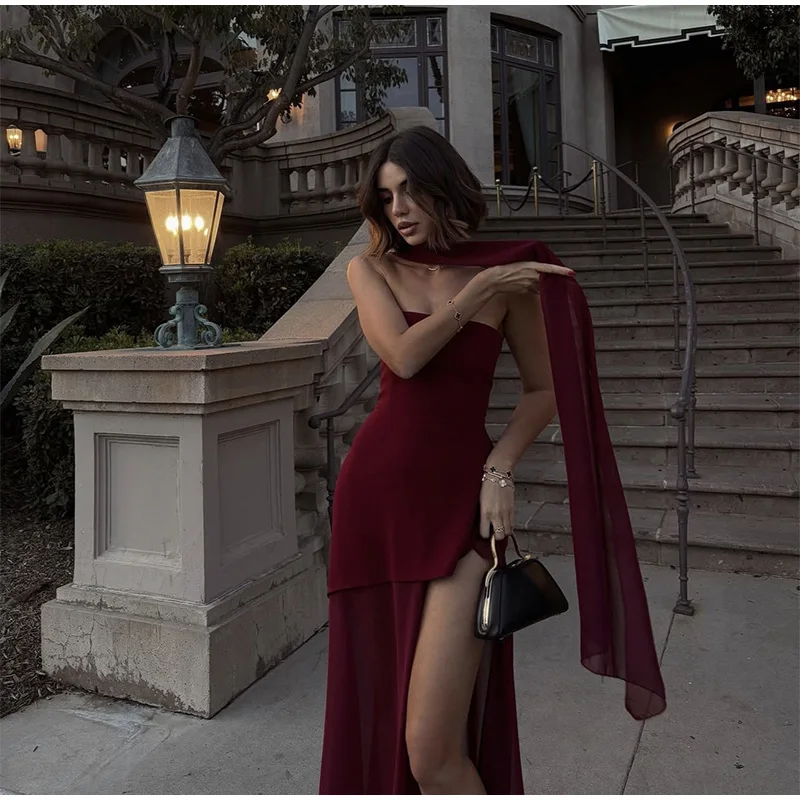 Casual Halter Long Dress Women Loose Spring Summer Tube Top Backless Floor-length Dresses Lady Yellow Robe Woman Holiday Stylish Casual Halter Long Dress Women Loose Spring Summer Tube Top Backless Floor-length Dresses Lady Yellow Robe Woman Holiday Stylish