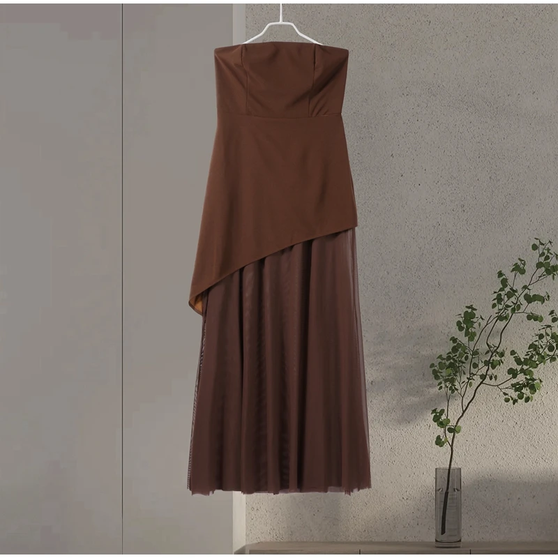 Casual Halter Long Dress Women Loose Spring Summer Tube Top Backless Floor-length Dresses Lady Yellow Robe Woman Holiday Stylish Casual Halter Long Dress Women Loose Spring Summer Tube Top Backless Floor-length Dresses Lady Yellow Robe Woman Holiday Stylish