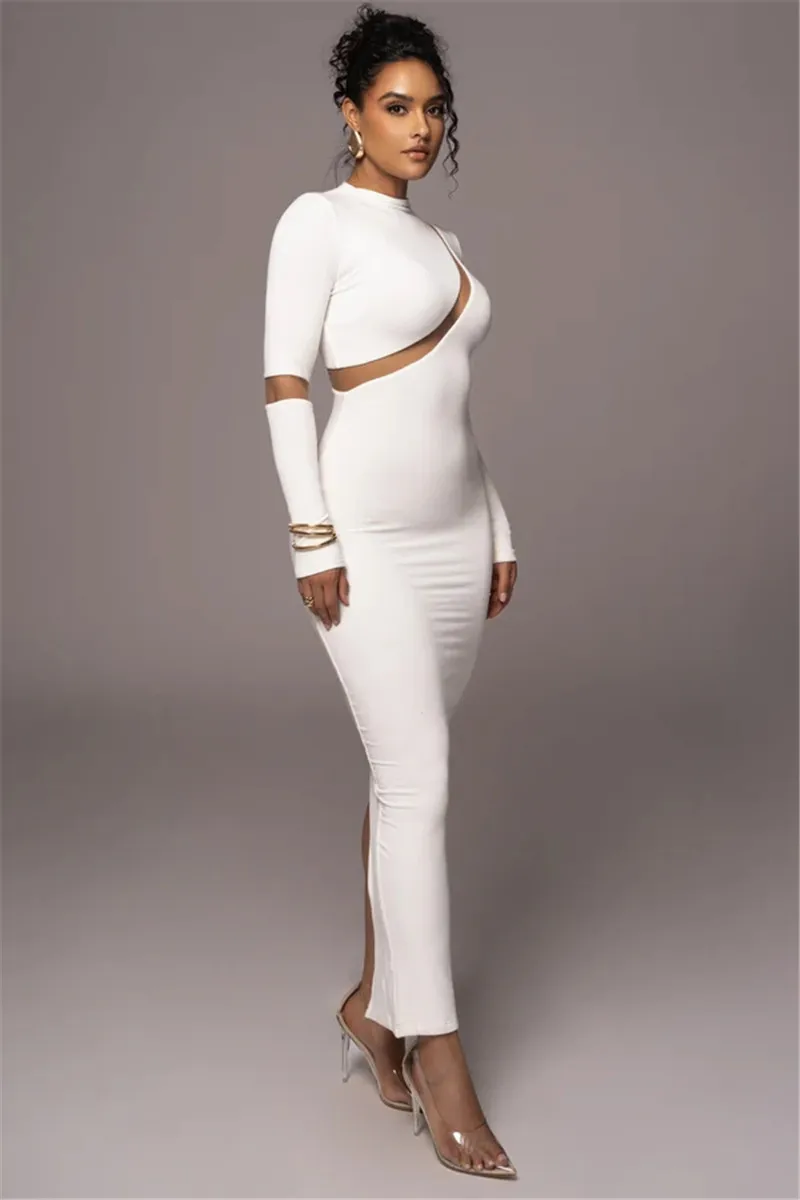 Mozision Turtleneck Long Sleeve Bodycon Maxi Dress For Women Autumn New Patchwork Hollow Out Club Party Sexy Long Dress Vestidos Mozision Turtleneck Long Sleeve Bodycon Maxi Dress For Women Autumn New Patchwork Hollow Out Club Party Sexy Long Dress Vestidos