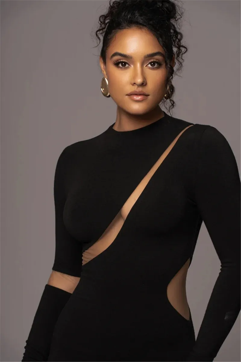 Mozision Turtleneck Long Sleeve Bodycon Maxi Dress For Women Autumn New Patchwork Hollow Out Club Party Sexy Long Dress Vestidos Mozision Turtleneck Long Sleeve Bodycon Maxi Dress For Women Autumn New Patchwork Hollow Out Club Party Sexy Long Dress Vestidos