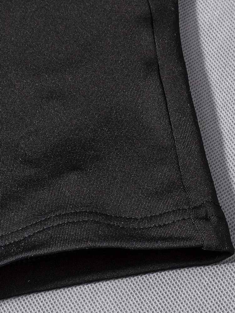 2024 Spring and Summer New Women's One-piece Short Sleeve Solid Color Sexy Slim One-piece Fashion Activity Street One-piece Suit