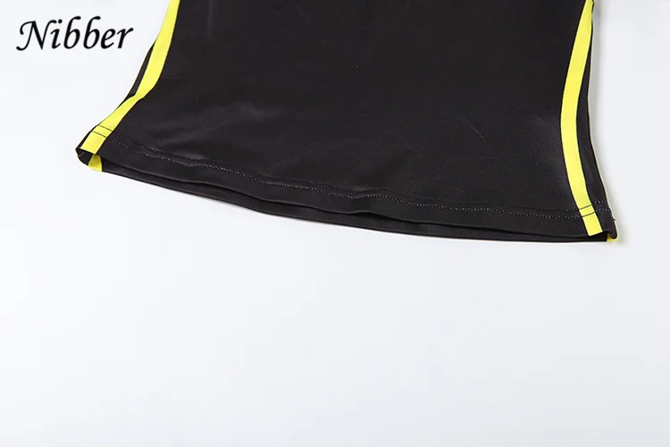 Nibber Women Tracksuit 2 Piece Set Stroke Tight Hipster Letter Print Sporty Casual Crop Tops+Shorts Vitality Matching Outfits