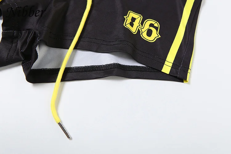 Nibber Women Tracksuit 2 Piece Set Stroke Tight Hipster Letter Print Sporty Casual Crop Tops+Shorts Vitality Matching Outfits