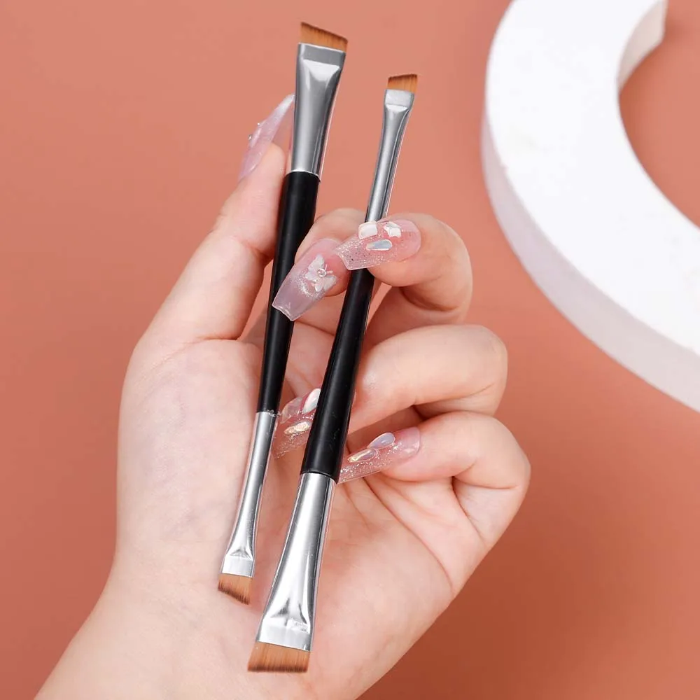 Professional Eyebrow Brush Eyeliner Angled Flat Head Blade Eye Liner Brow Contour Makeup Brushes Double-head Make Up Tools 15pcs Professional Eyebrow Brush Eyeliner Angled Flat Head Blade Eye Liner Brow Contour Makeup Brushes Double-head Make Up Tools 15pcs