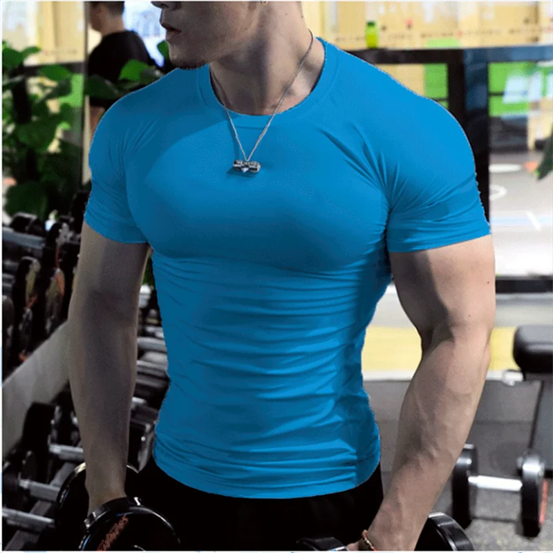 Summer Male t-Shirt Casual Soild White t Shirts Men Short Sleeve Top Oversized Compression Gym t-Shirts Streetwear Man Clothing - Image 4
