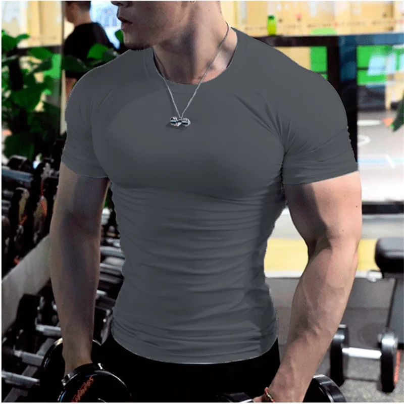 Summer Male t-Shirt Casual Soild White t Shirts Men Short Sleeve Top Oversized Compression Gym t-Shirts Streetwear Man Clothing Summer Male t-Shirt Casual Soild White t Shirts Men Short Sleeve Top Oversized Compression Gym t-Shirts Streetwear Man Clothing
