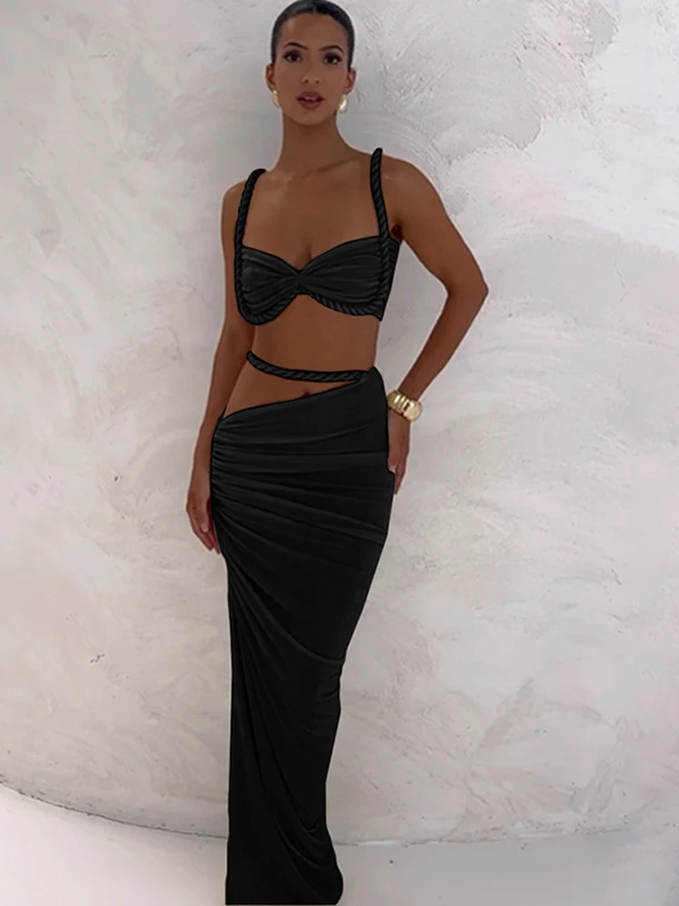 Beyprern Making Wishes Skirt Set Women Ruched Two-Piece Dress Summer Orange Bandage Maxi Skirt Set Vacation Outfits Clubwear Beyprern Making Wishes Skirt Set Women Ruched Two-Piece Dress Summer Orange Bandage Maxi Skirt Set Vacation Outfits Clubwear