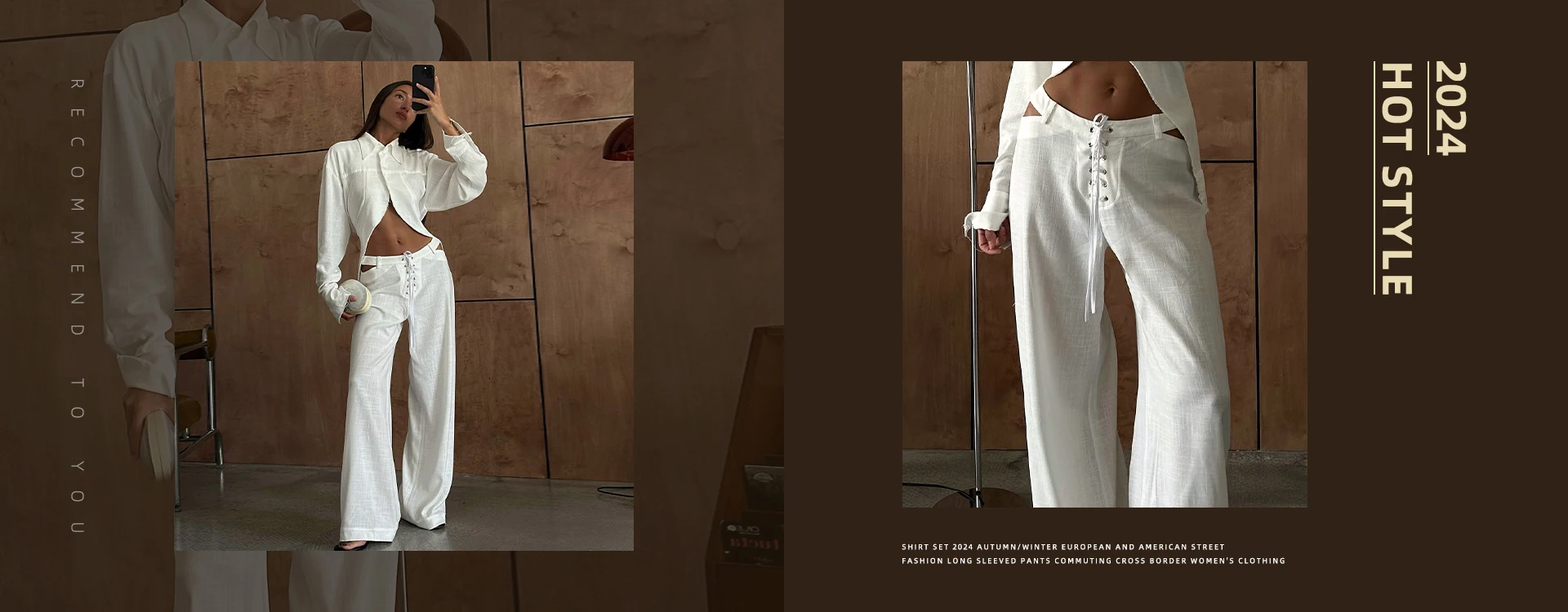 Clacive Fashion Loose Blue Stripe Cotton 2 Piece Sets Women Outfit 2025 Elegant Long Sleeve Shirt With High Waist Wide Pants Set