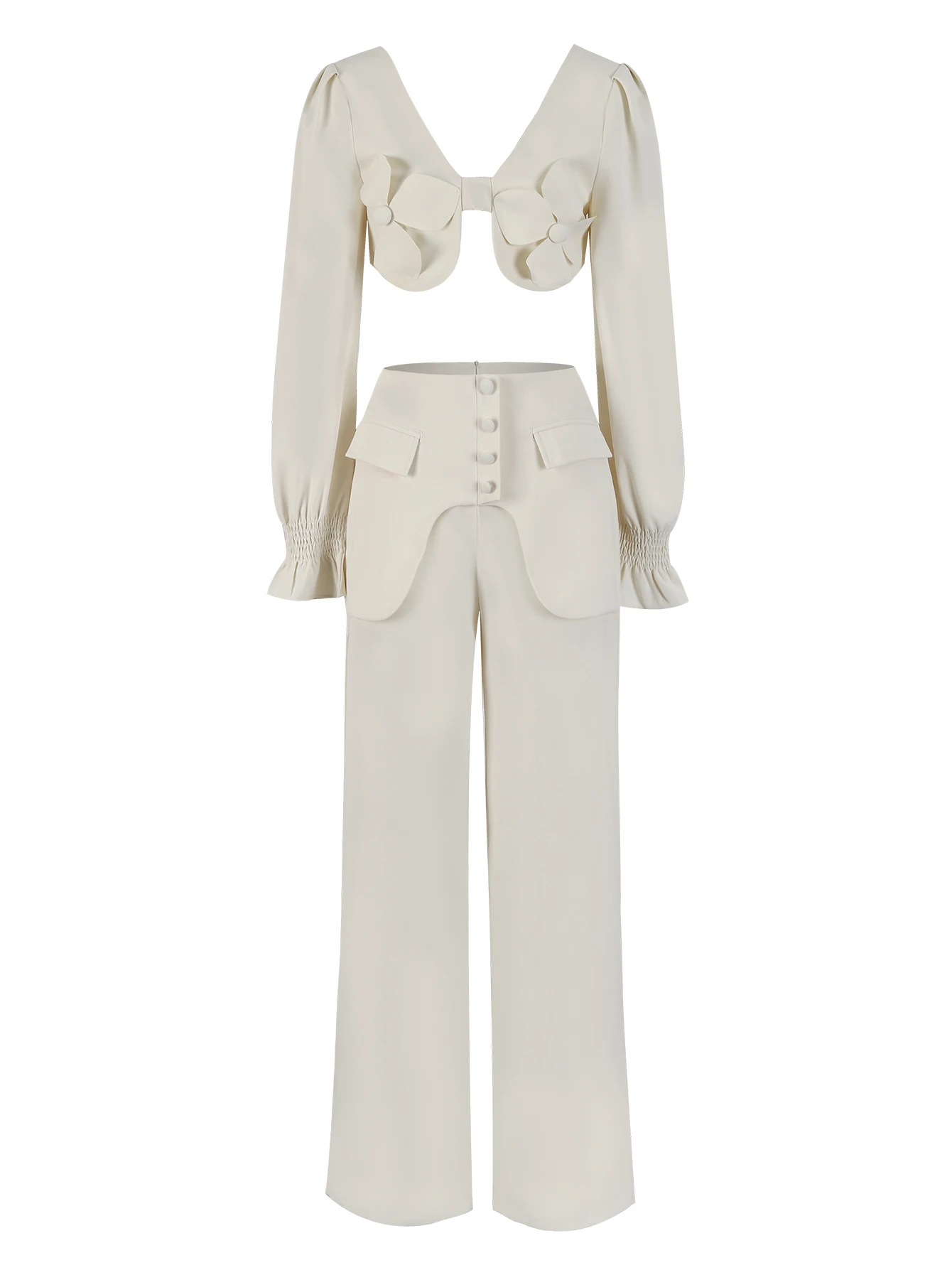 Sexy Pants Set For Women 2 Pieces With Short Top 2024 Autumn Fashion Trousers Sets Women's Clothing