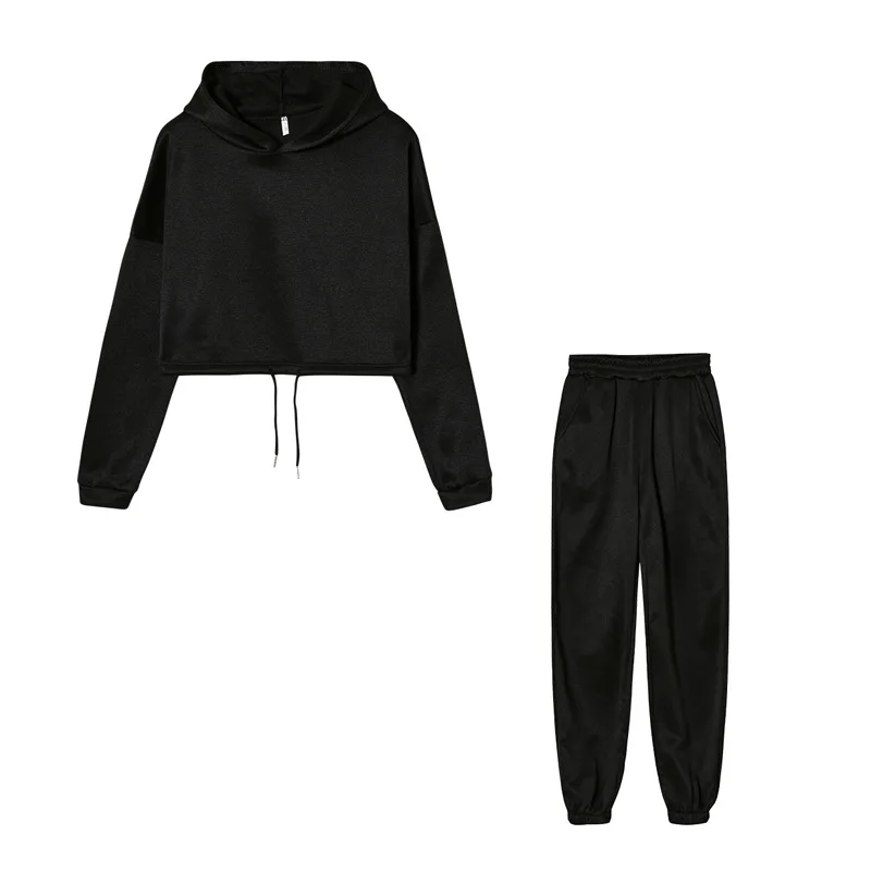 Winter Tracksuit Women Two Piece Set - Oversized Hoodie Sweatpants Solid Color Sportswear Suit |Casual Sweatshirt Trouser Set
