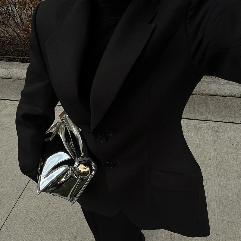 Elegant Lapel Blazer Skirt Set Women Casual Slim Long Sleeve Single Breasted Pocket Solid Mini Skirt 2025 Fashion Lady Outfit