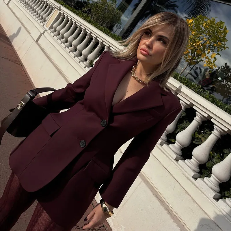 Elegant Lapel Blazer Skirt Set Women Casual Slim Long Sleeve Single Breasted Pocket Solid Mini Skirt 2025 Fashion Lady Outfit