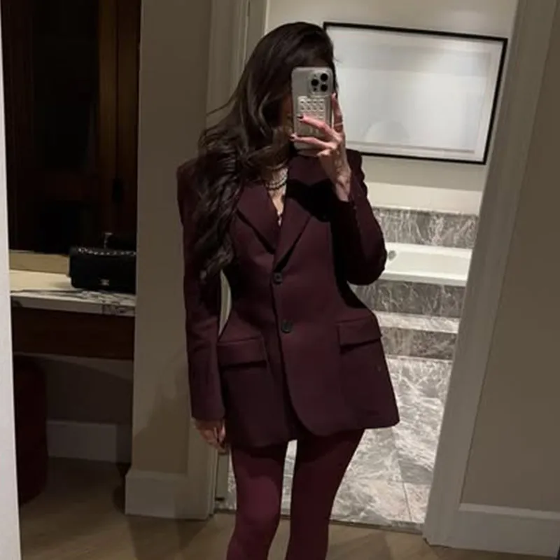 Elegant Lapel Blazer Skirt Set Women Casual Slim Long Sleeve Single Breasted Pocket Solid Mini Skirt 2025 Fashion Lady Outfit